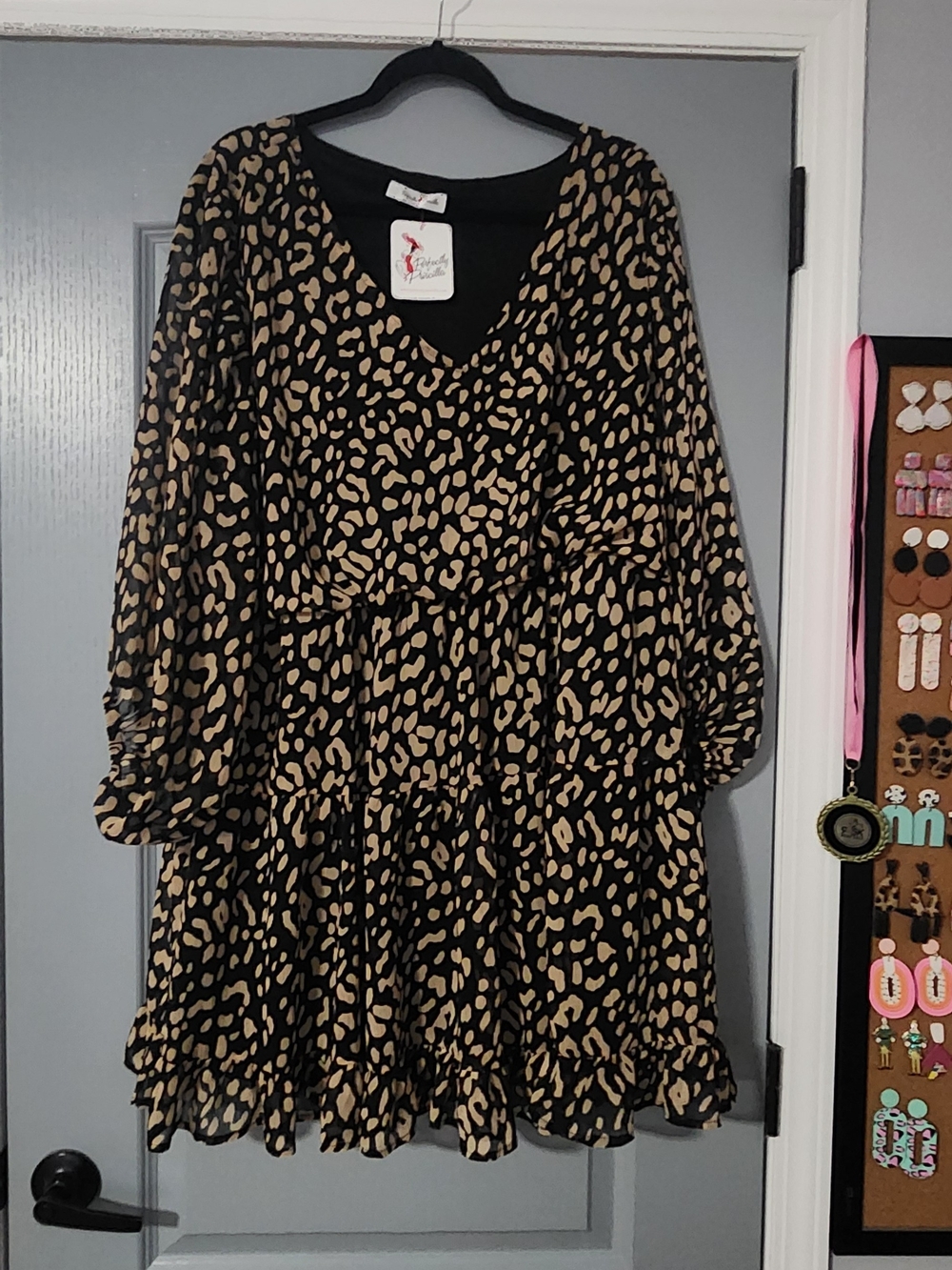 Black and Tan Leopard Print Dress